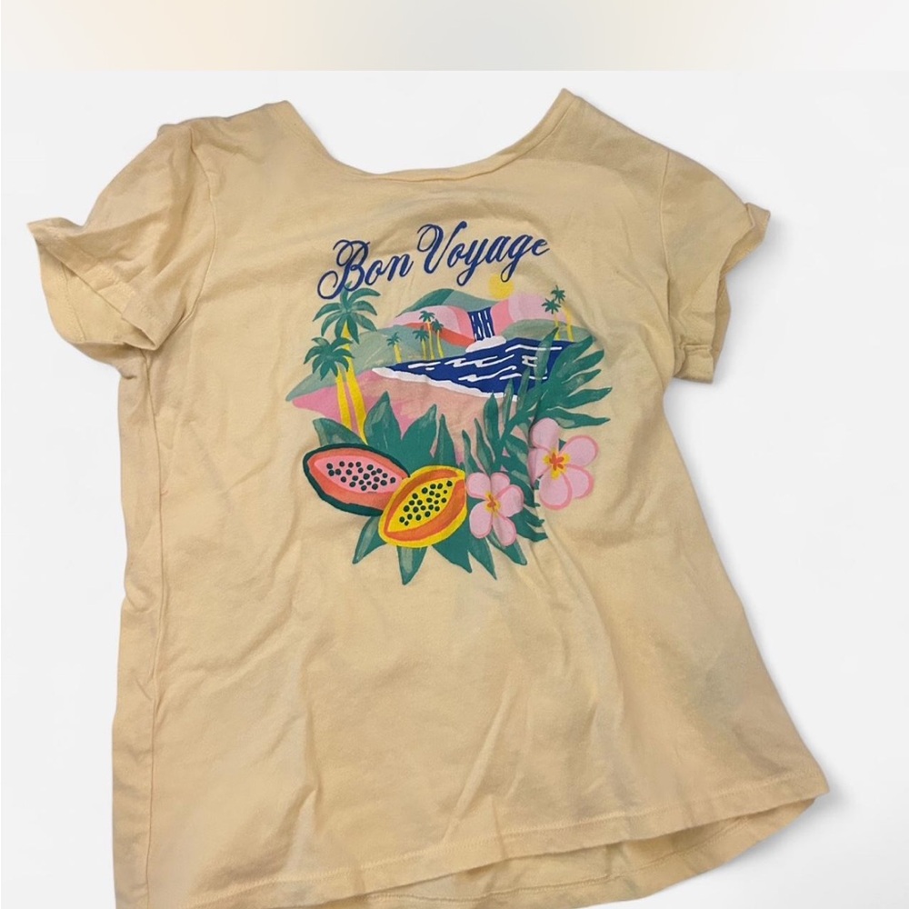 Bon Voyage graphic yellow tee